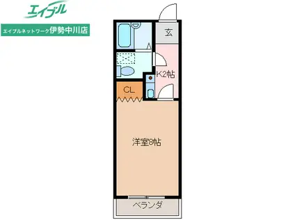 第三マンション一八(1K/3階)の間取り写真