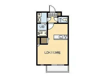 マリベールARASHIANS(1LDK/4階)の間取り写真