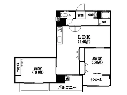 貝塚ビル(2LDK/8階)の間取り写真