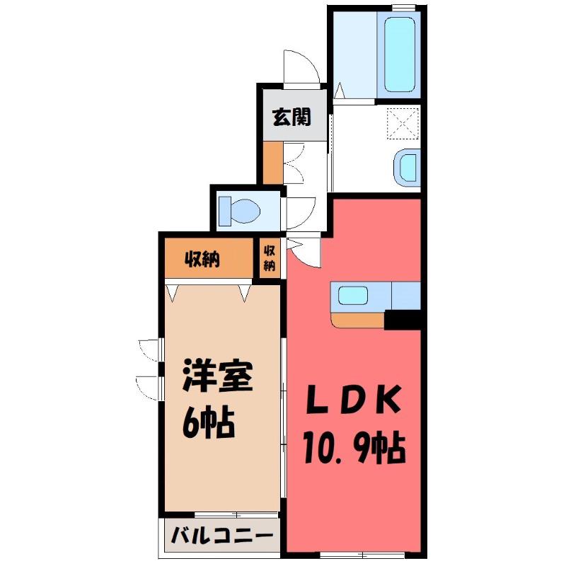 リヴェール桜山(1LDK/1階)の間取り写真