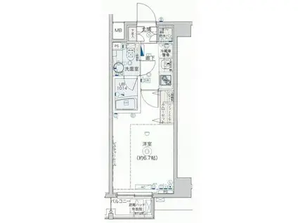 ブライズ東雪谷アジールコート(1K/3階)の間取り写真