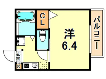毛利ハイツ(1K/2階)の間取り写真