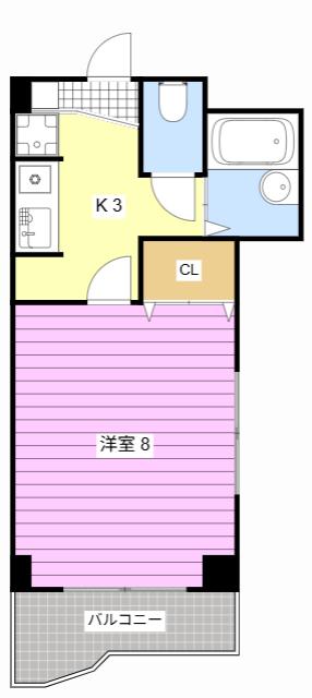 上島第一ビル(1K/4階)の間取り写真