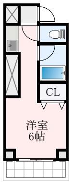 メゾン花博(ワンルーム/2階)の間取り写真