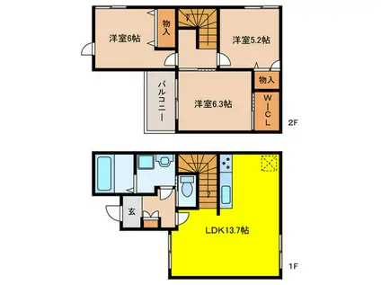 ガーデンテラス逆瀬川(3LDK/1階)の間取り写真