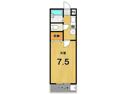 たんぽぽの家(1K/1階)の間取り写真