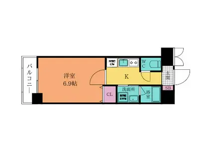 RITA-Iリタ・ファースト(1K/7階)の間取り写真