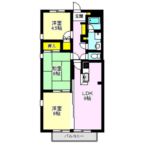 アシスト岩押(3LDK/1階)の間取り写真