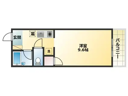 ケンジントンハウス(1K/4階)の間取り写真