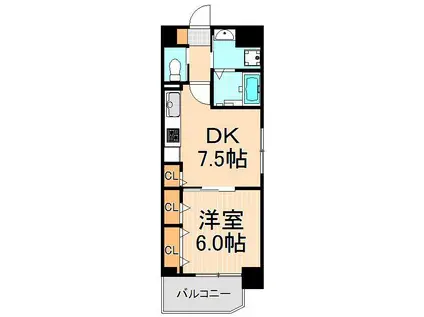 SKYLAGUNAスカイラグーナ(1DK/5階)の間取り写真