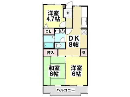 ツイン青山 北館(3DK/4階)の間取り写真