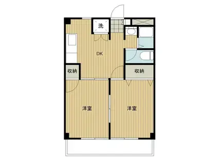 プレイン山野(2DK/3階)の間取り写真