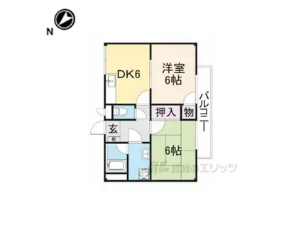 サープラスⅡ TSUTSUMI(2DK/2階)の間取り写真