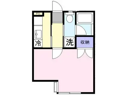 シャトーエムB(1K/2階)の間取り写真