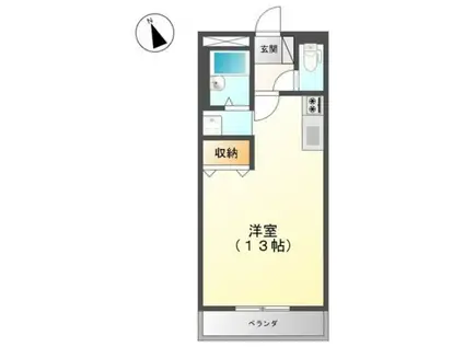 コンフォース亀山 I(ワンルーム/1階)の間取り写真