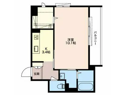 ウェールスIII(1K/3階)の間取り写真