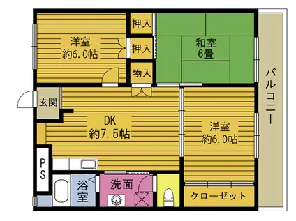 ウイング・アイ(3DK/7階)の間取り写真