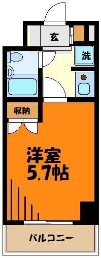ジョイテル武蔵小杉(1K/3階)の間取り写真