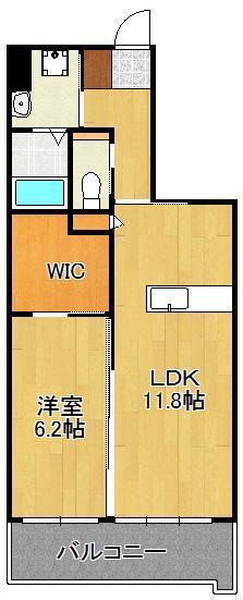 ウィングス八幡駅前(1LDK/3階)の間取り写真
