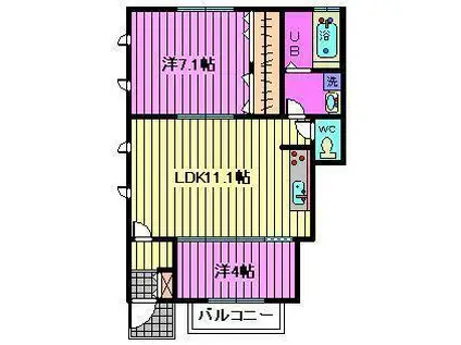 ルミナスコート(2LDK/1階)の間取り写真