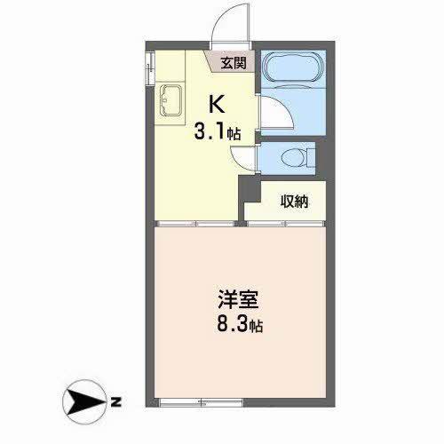 那須アパート(1K/1階)の間取り写真