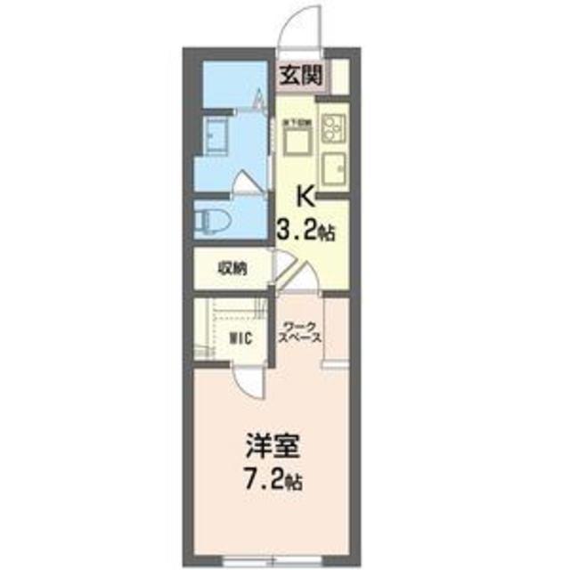 KEN BRIGHT COURT(1K/1階)の間取り写真