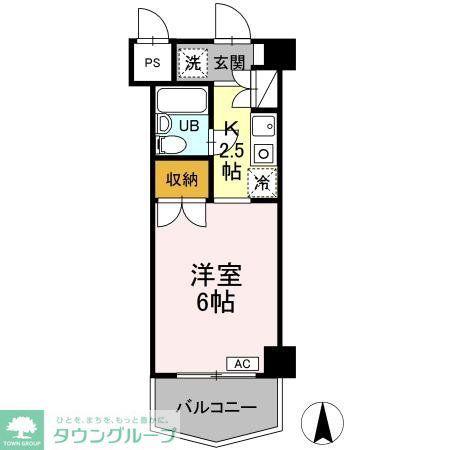 ジュネス西生田(1K/3階)の間取り写真