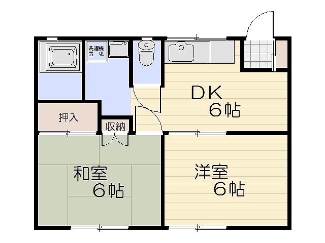 長沢ハイツ2(2DK/1階)の間取り写真