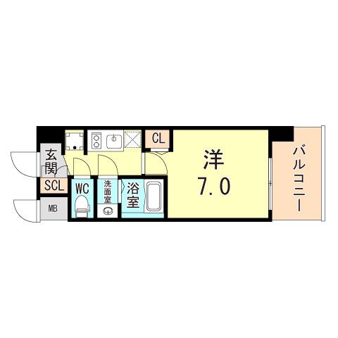 ARTIZA王子公園D.C(1K/9階)の間取り写真