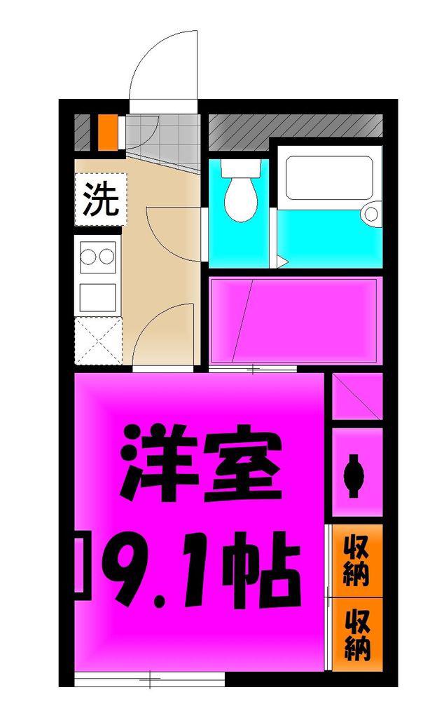 東武野田線 東岩槻駅 徒歩23分 2階建 築19年(1K/2階)の間取り写真