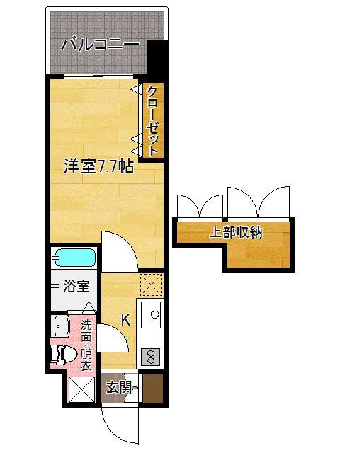 NO66 ギャランティー21博多(1K/11階)の間取り写真