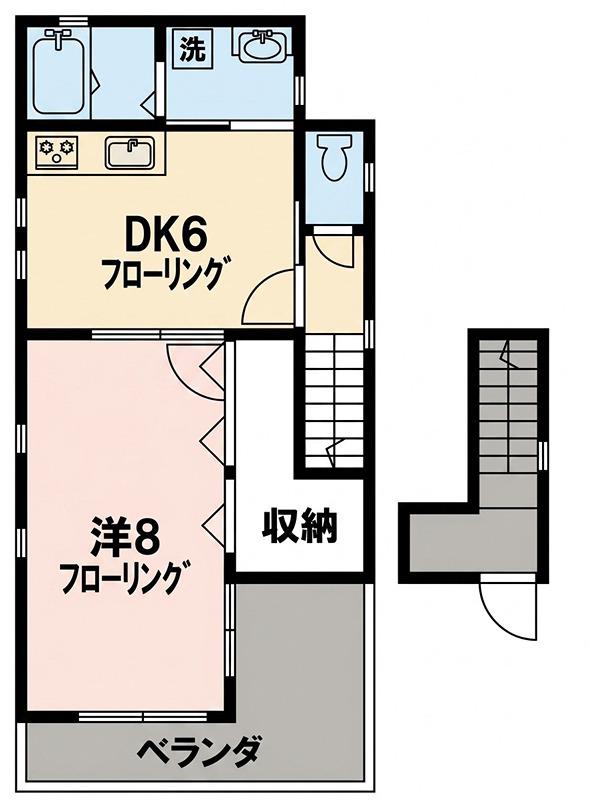 ヴィラドール(1DK/2階)の間取り写真