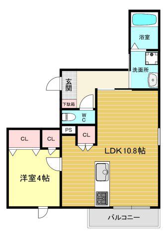 URBAN RISM COURT 西宮北口(1LDK/3階)の間取り写真