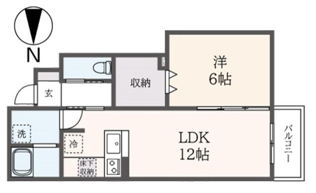 フォレスター国分寺(1LDK/1階)の間取り写真