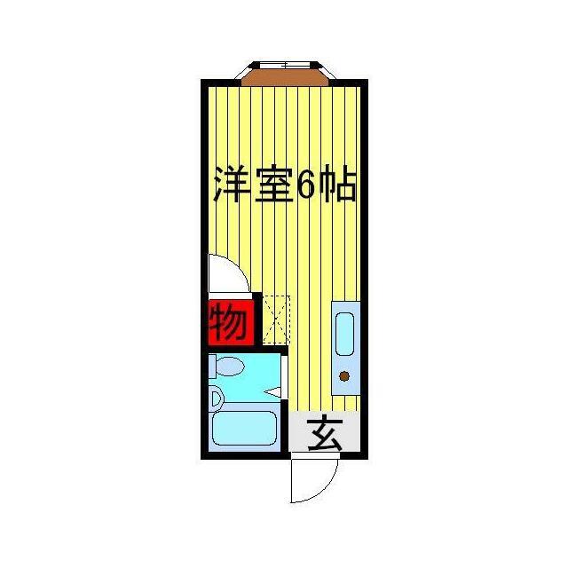 ホワイトヒルズ(ワンルーム/2階)の間取り写真