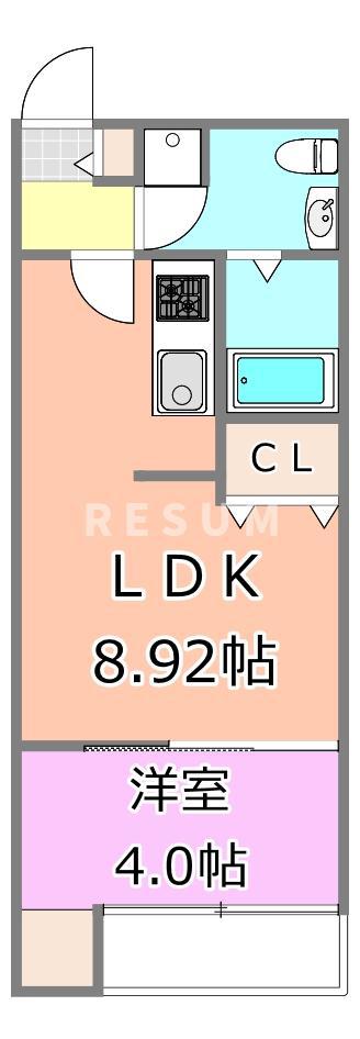 VAU HOUSE青葉の森(1LDK/1階)の間取り写真