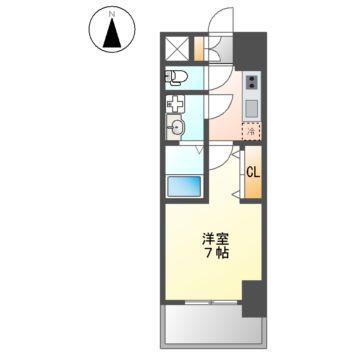 S-RESIDENCE堀田ノース(1K/9階)の間取り写真