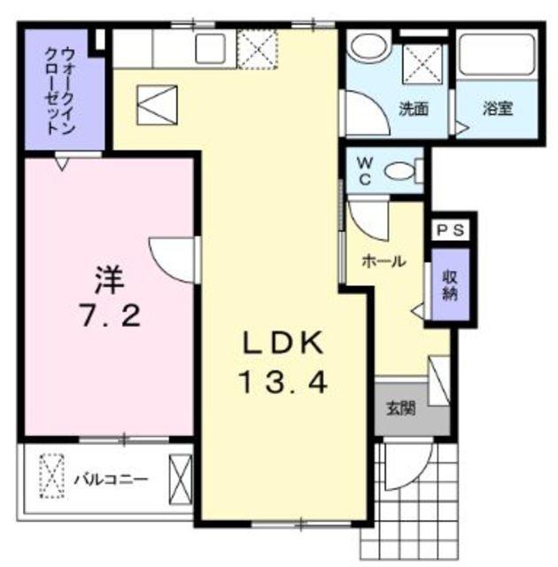 メゾン・ジェルメ(1LDK/1階)の間取り写真