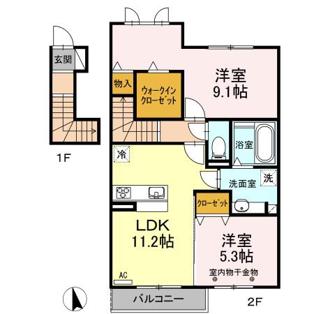 ルミナス(2LDK/2階)の間取り写真