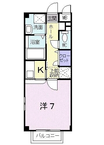 プロムナードひばり(1K/2階)の間取り写真