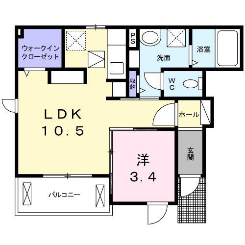 ベル ソレイユ(1LDK/1階)の間取り写真
