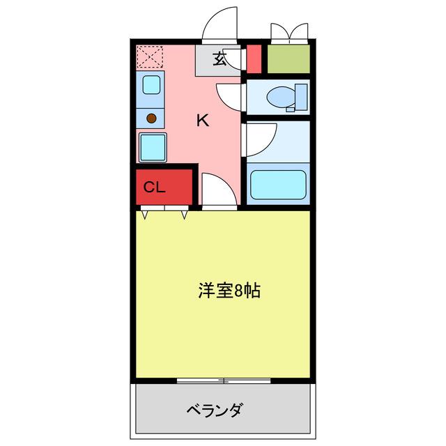 ハイムコスモス(1K/1階)の間取り写真