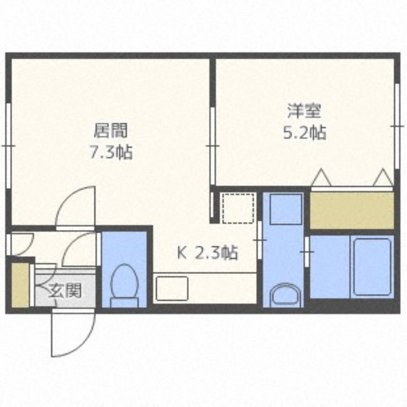 グランメール琴似(1LDK/4階)の間取り写真