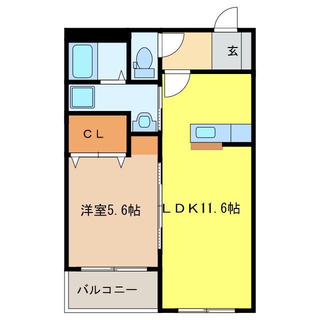 フレシールIII(1LDK/3階)の間取り写真