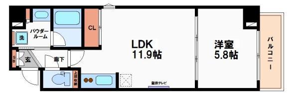 RESIDENCE TRESOR DIEU(1LDK/4階)の間取り写真