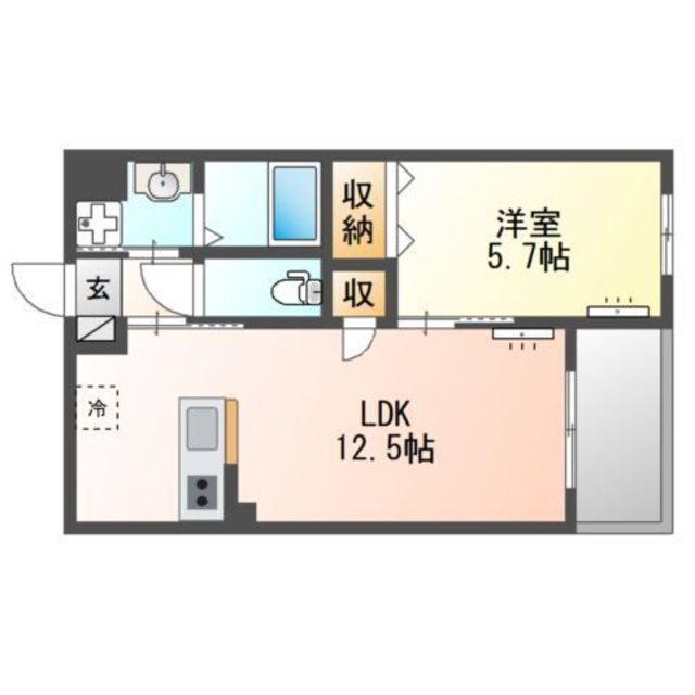 サンジュ(1LDK/2階)の間取り写真