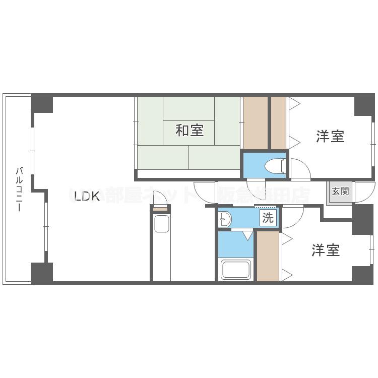 アビタシオン橋本II(3LDK/2階)の間取り写真