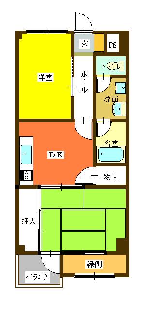 リブアレン(2DK/4階)の間取り写真