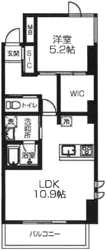 コスモ和光12(1LDK/4階)の間取り写真