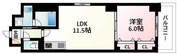 ブリーゼ(1LDK/6階)の間取り写真